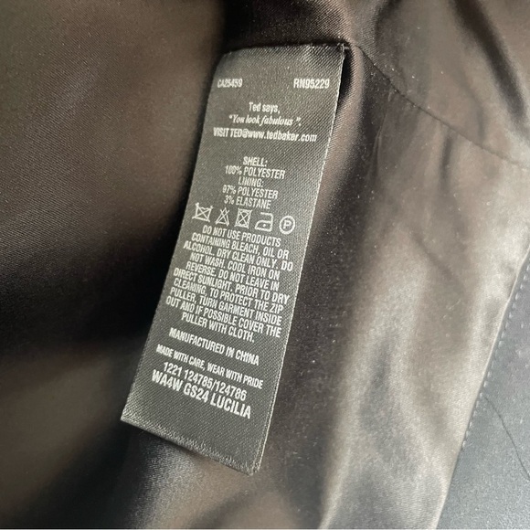 Ted Baker Lucilia Parquet Abstract Geo Print Faux Wrap Mini Skirt Size 2 - Picture 6 of 8